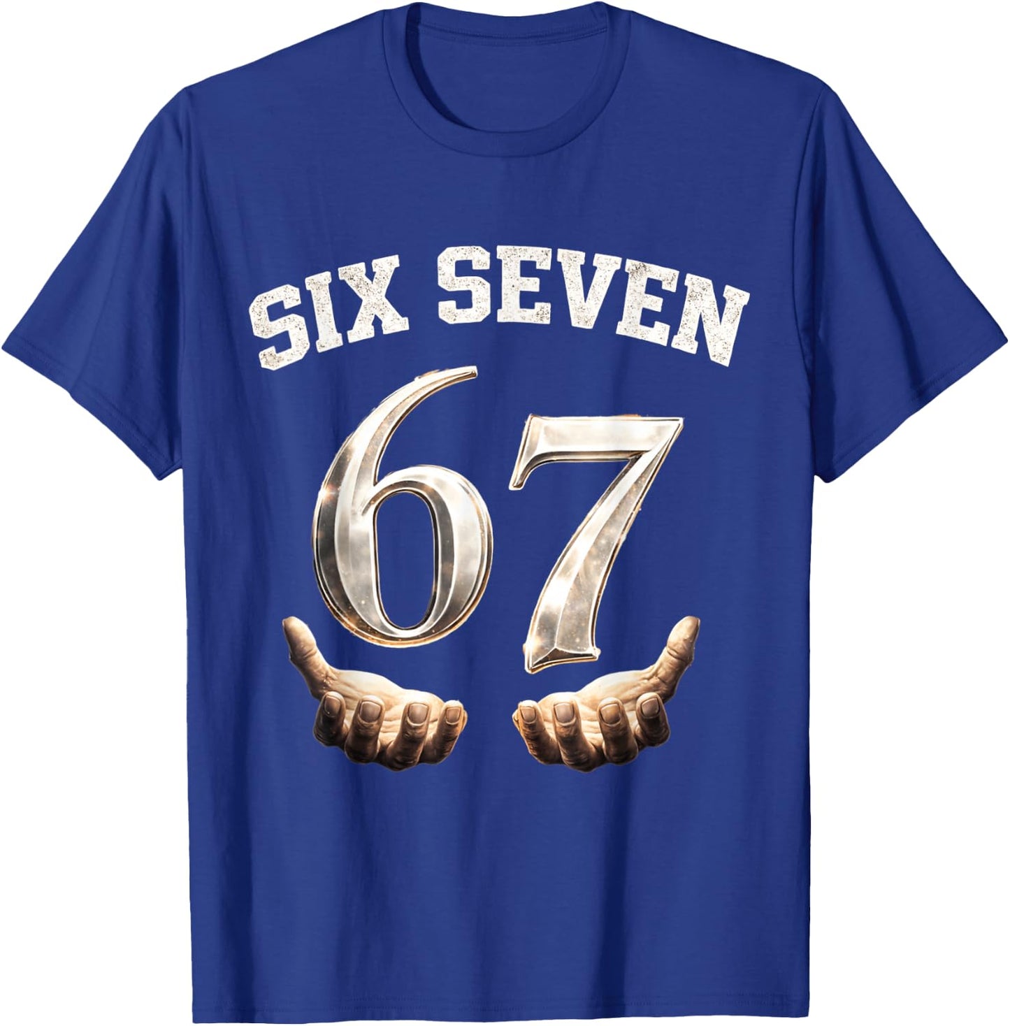 Six Seven 67 Meme Lustiges Zahlen Design Für Kinder Teenager T-Shirt - T-Shirt | Royal