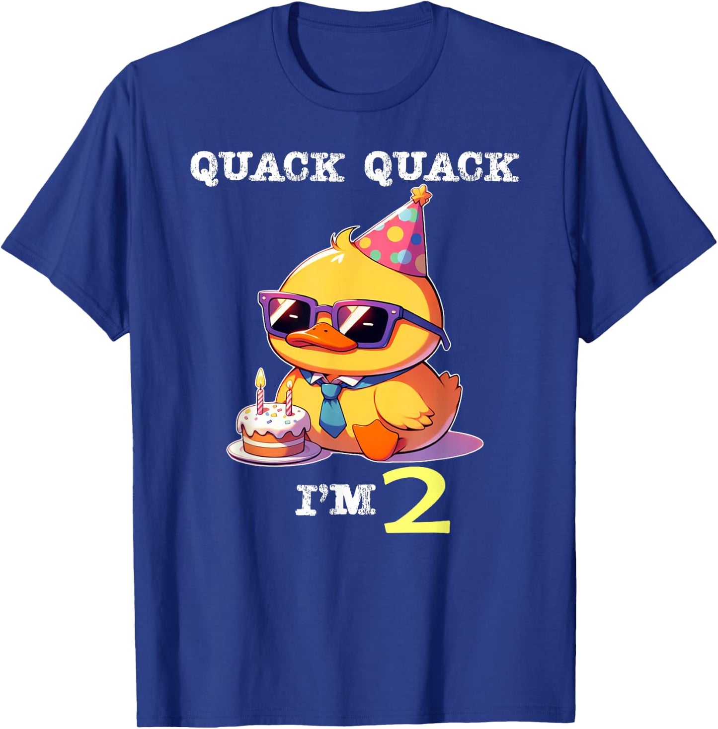Kids 2nd Birthday Quack Im 2 Cute Duck Toddler Boy Girl T-Shirt - T-Shirt | Royal