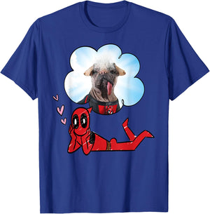 Marvel Deadpool & Wolverine Dreaming of Dogpool Doodle , Black, S T-Shirt - T-Shirt | Royal