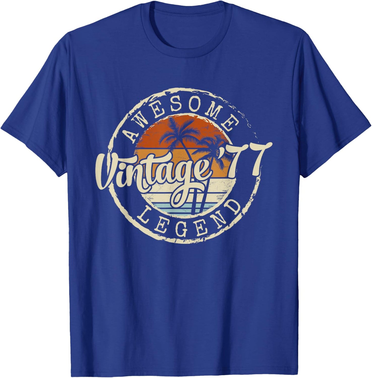 Vintage 1977 49yr 49th Birthday Gifts 49 Years Old T-Shirt - T-Shirt | Royal