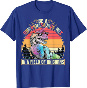 Be A Unicornasaurus Rex In A Field Of Unicorns Funny T-Shirt - T-Shirt | Royal