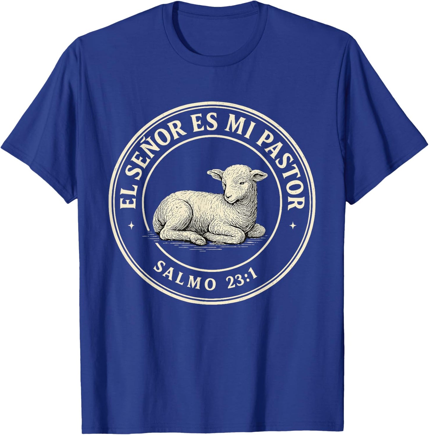 El Señor ES Mi Pastor Circle Psalm 23:1 Spanish Bible Verse T-Shirt - T-Shirt | Royal