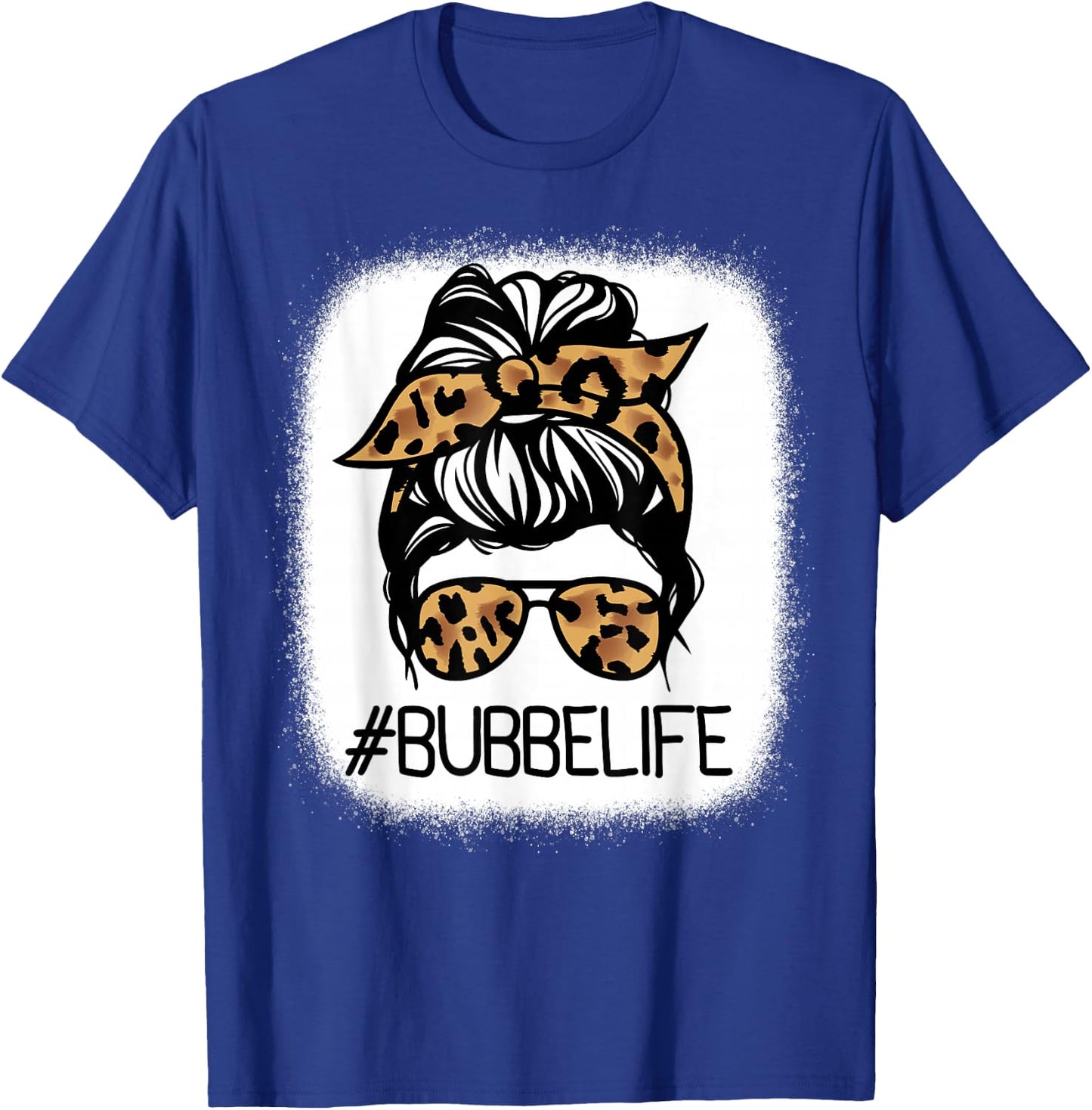 BUBBE Leopard Messy Bun Mother's Day for Grandmothers T-Shirt - T-Shirt | Royal