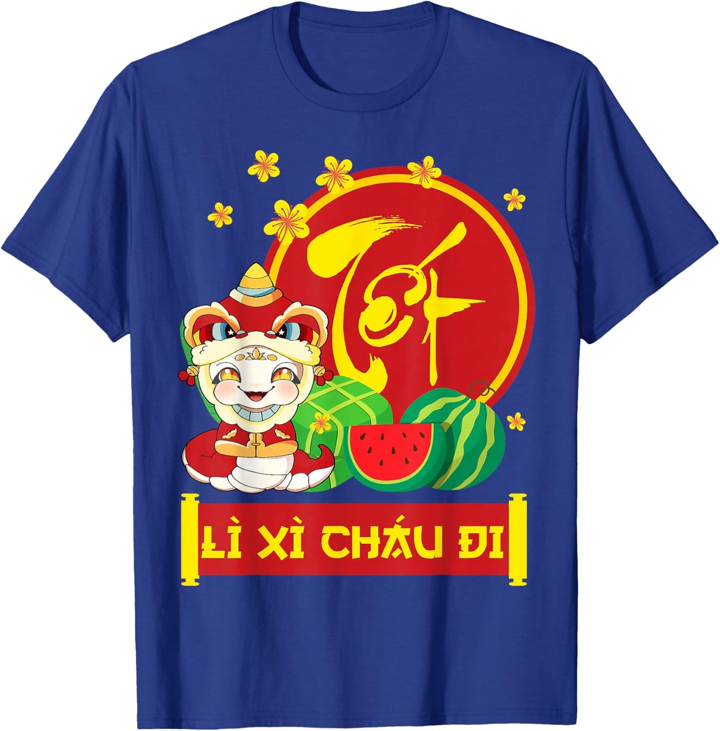 Vietnamese New Year Decorations Tet 2025 Year Of The Snake T-Shirt - T-Shirt | Royal