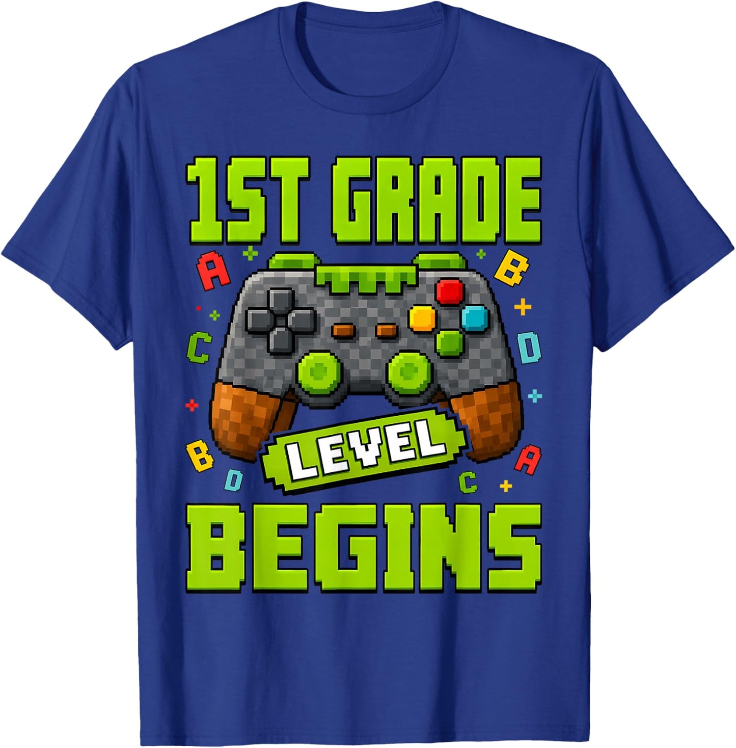 Gamer 1st Garde Back to School First Day of First Grade Boys T-Shirt - T-Shirt | Royal