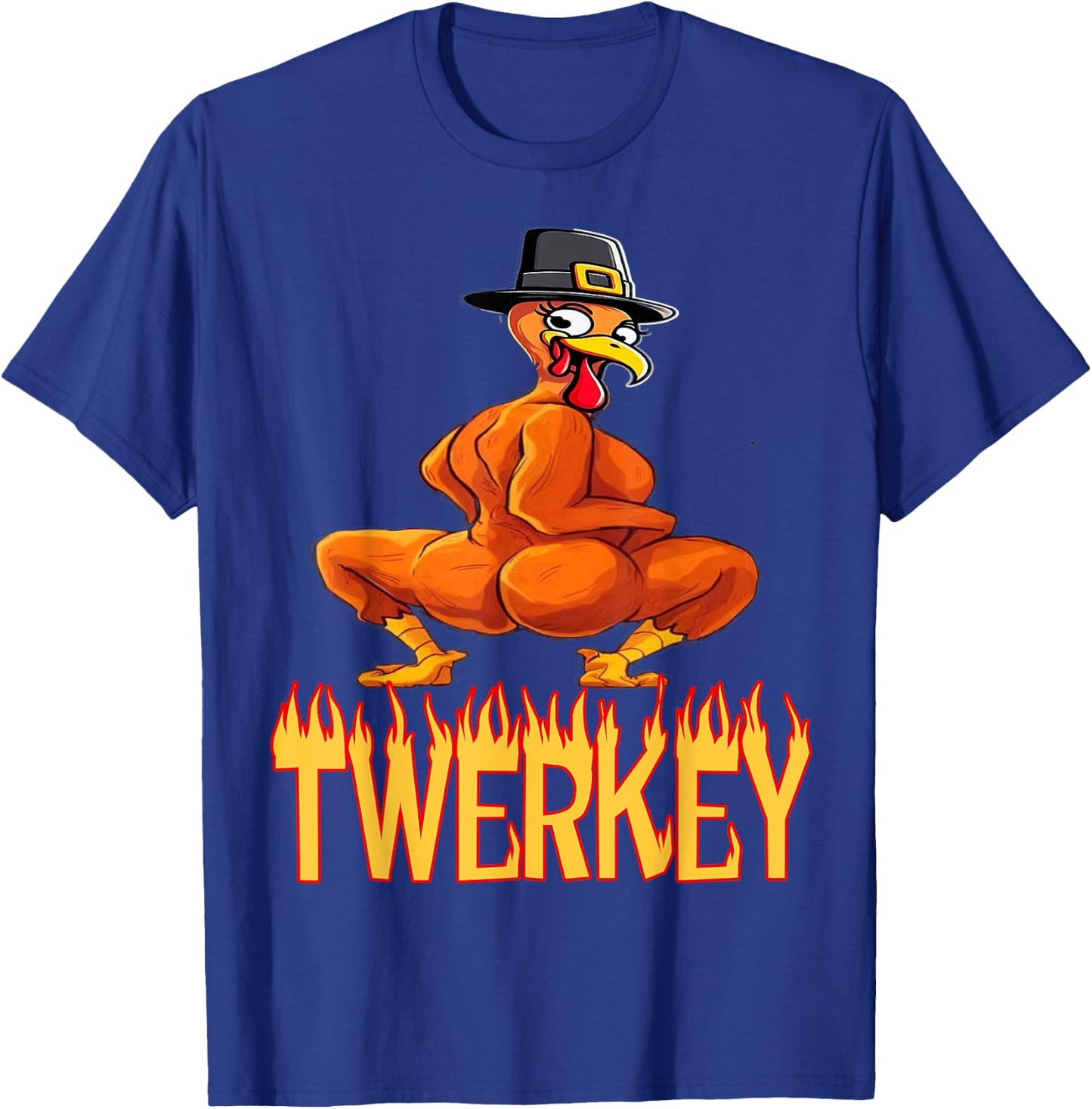 Twerkey Twerk Twerking Funny Dancing Turkey Thanksgiving T-Shirt - T-Shirt | Royal