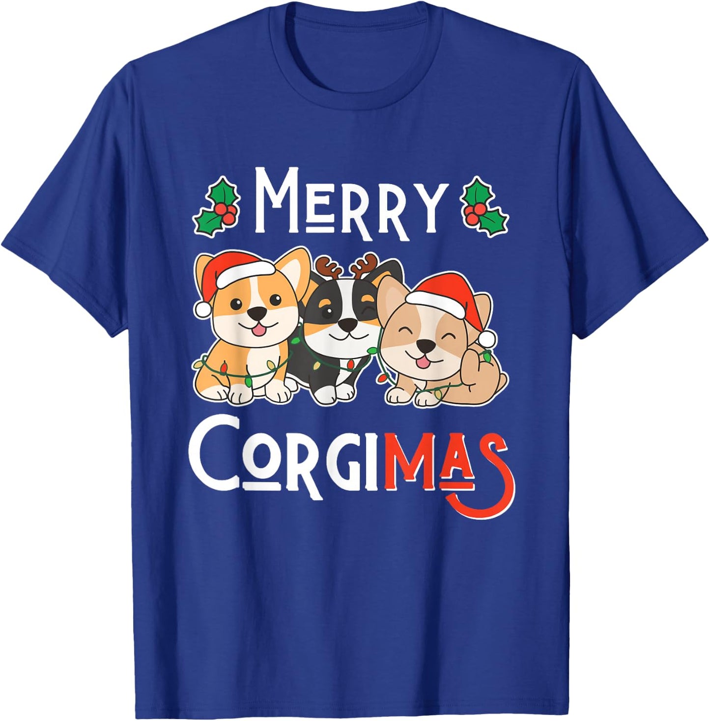 Merry Corgimas Pun Corgi Christmas T-Shirt - T-Shirt | Royal