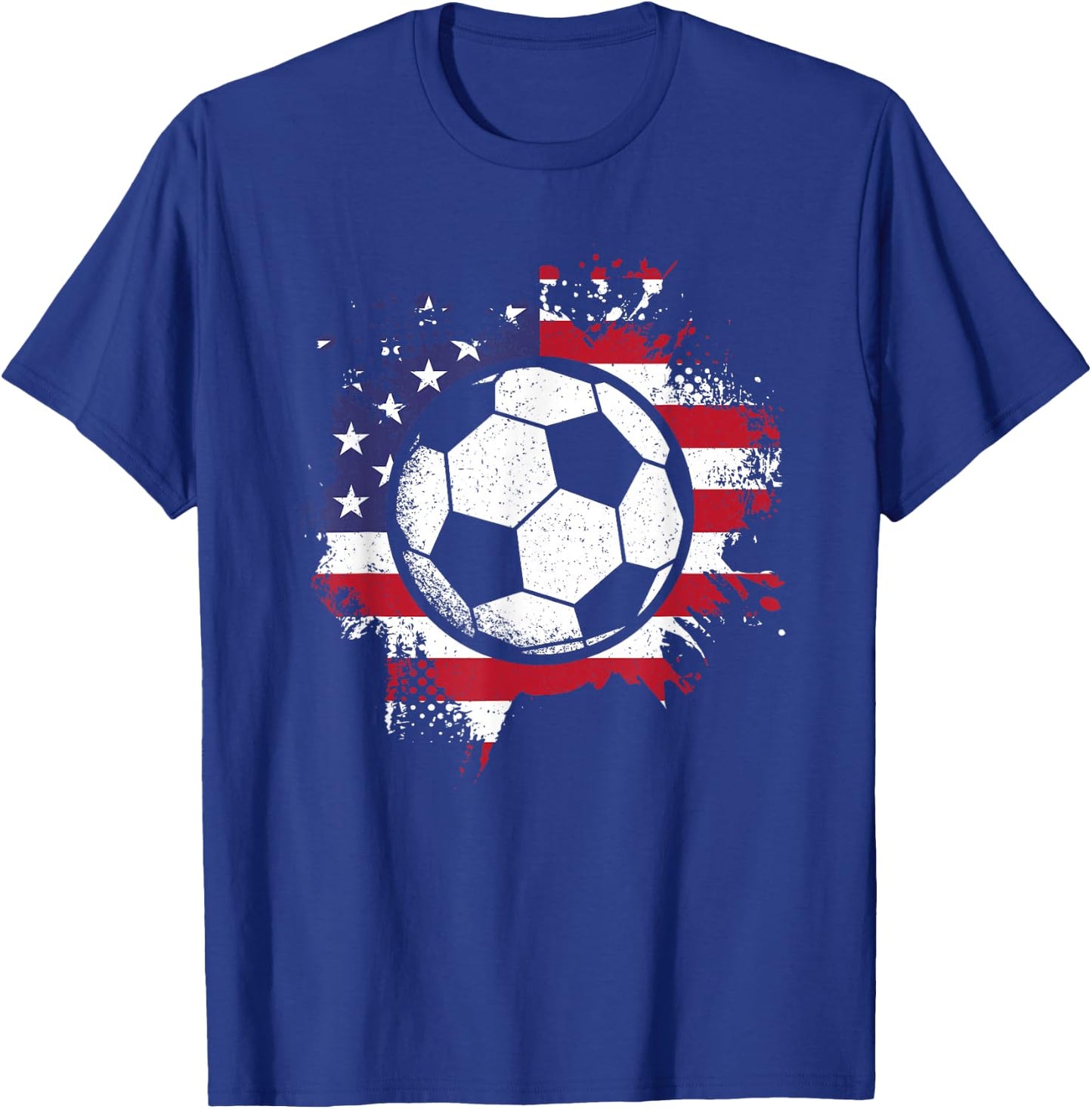 American Flag Soccer Ball Soccer Player Men Women Kids T-Shirt - T-Shirt | Royal