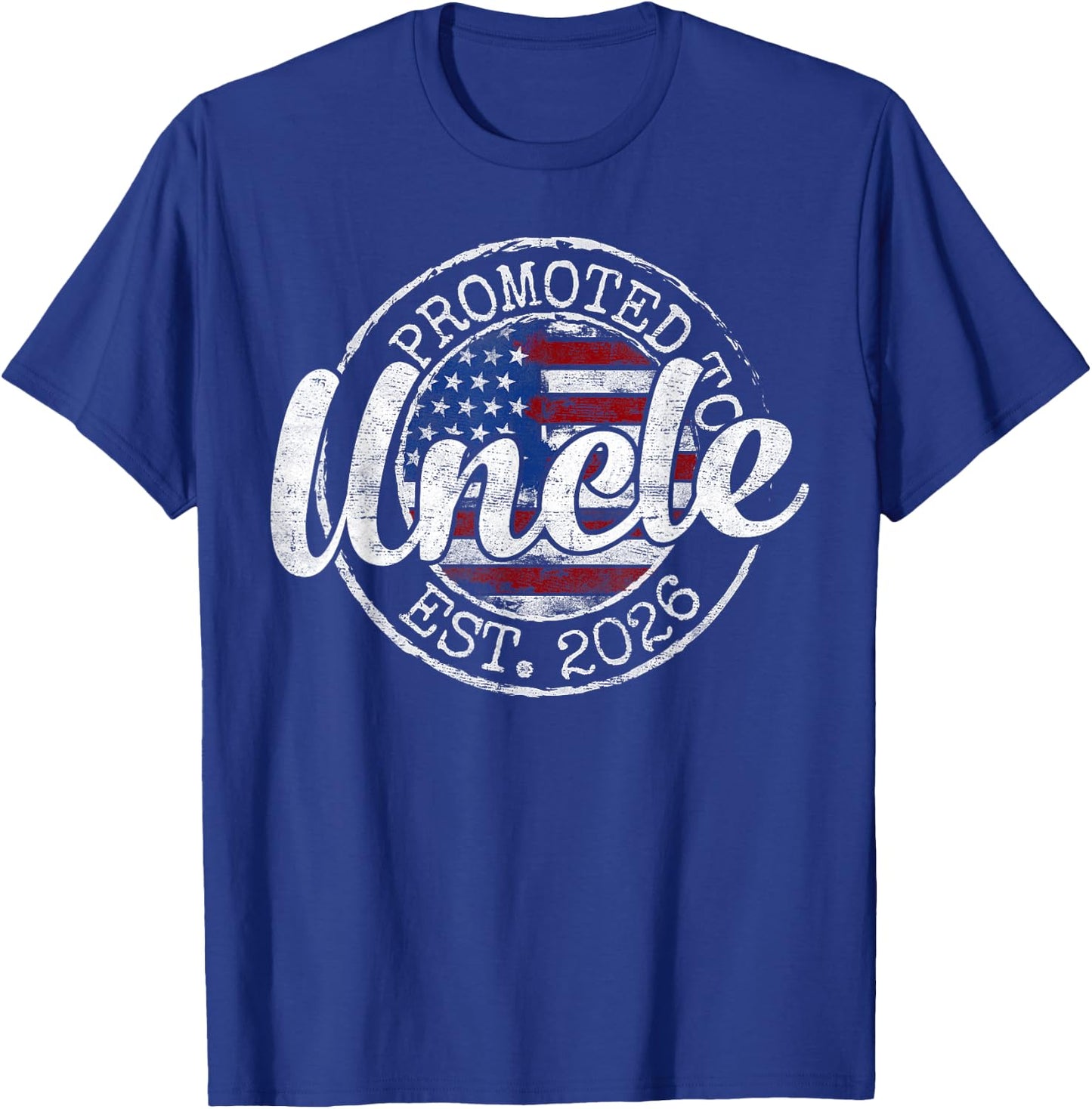 Promoted to Uncle Est 2026 Stamp First Time Uncle to Be T-Shirt - T-Shirt | Royal