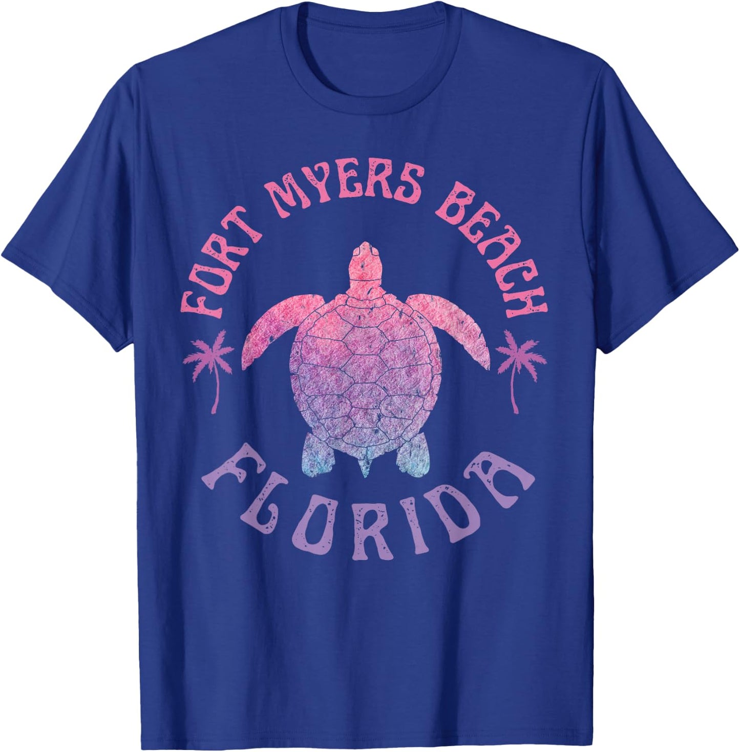 Fort Myers Beach Florida Sea Turtle Summer Vacation Vintage T-Shirt - T-Shirt | Royal