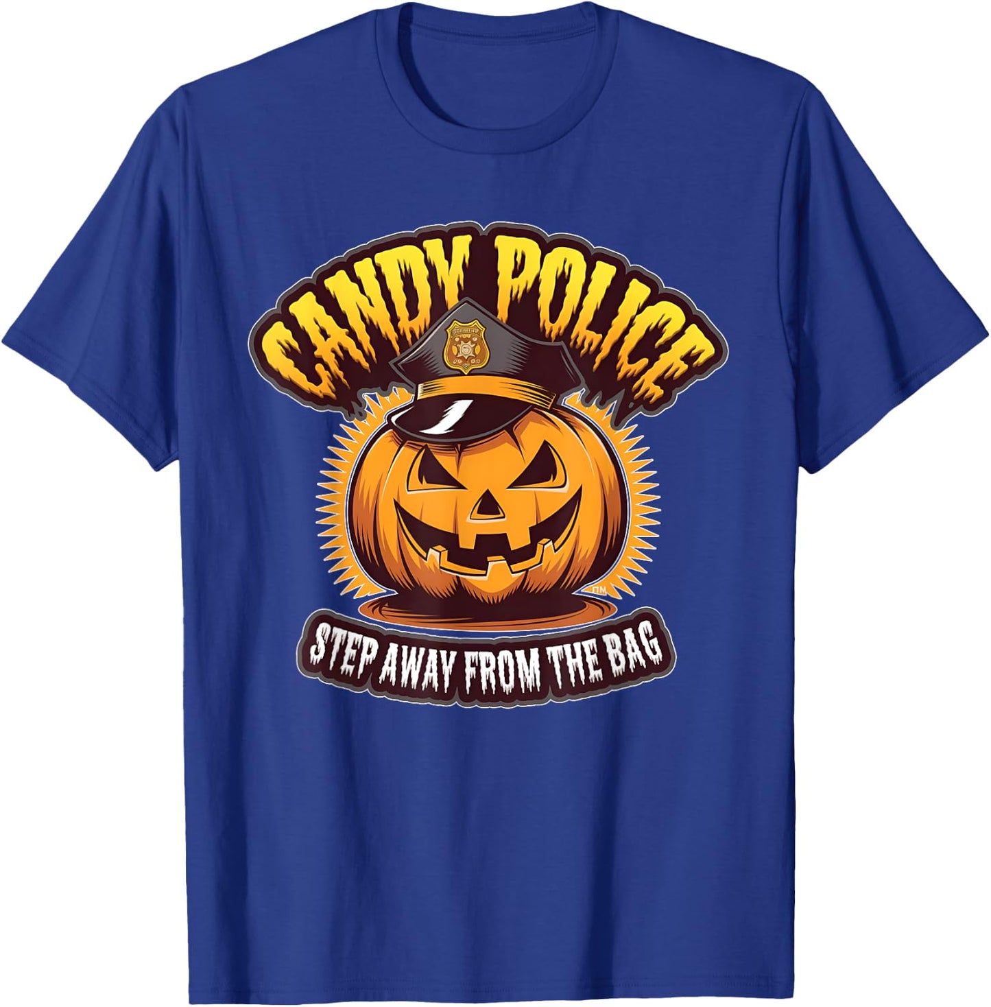 Candy Police Pumpkin Funny Halloween Costume Party Kids T-Shirt - T-Shirt | Royal