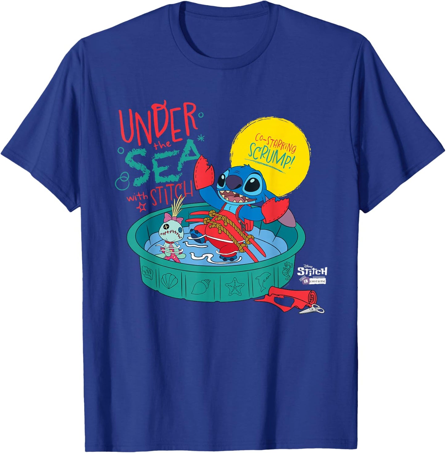 Disney 100 Stitch in Costume Little Mermaid Under The Sea T-Shirt - T-Shirt | Royal