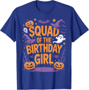 Halloween Squad of The Birthday Girl Matching Group T-Shirt - T-Shirt | Royal