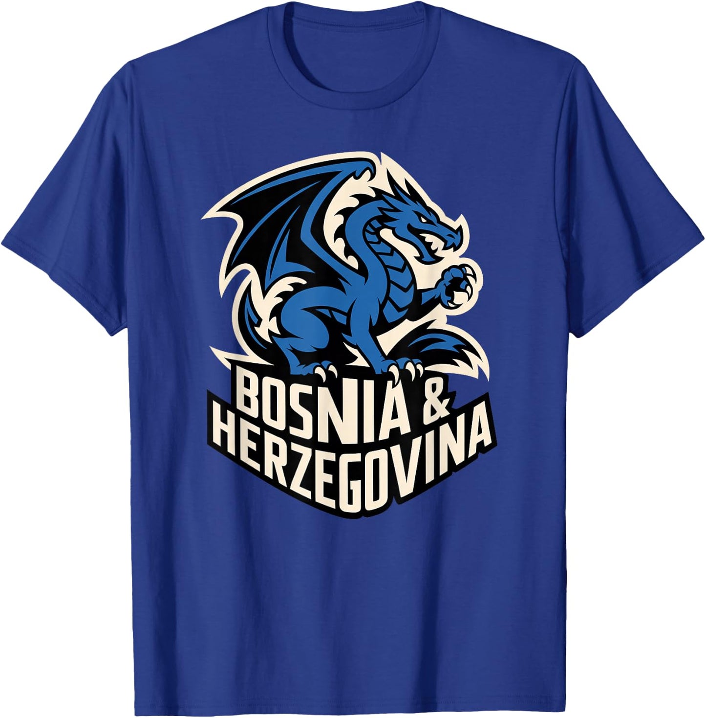 Classic Dragon Bosnia Herzegovina Country Slogan Cheer Game T-Shirt - T-Shirt | Royal