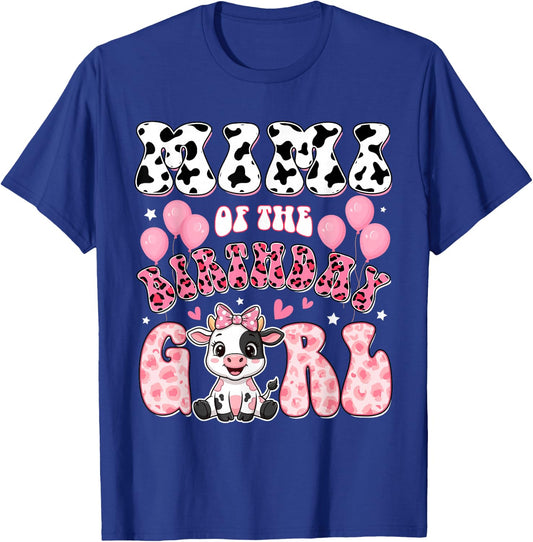 Mimi of The Birthday Girl Cow Farm Family 1St Birthday T-Shirt - T-Shirt | Royal