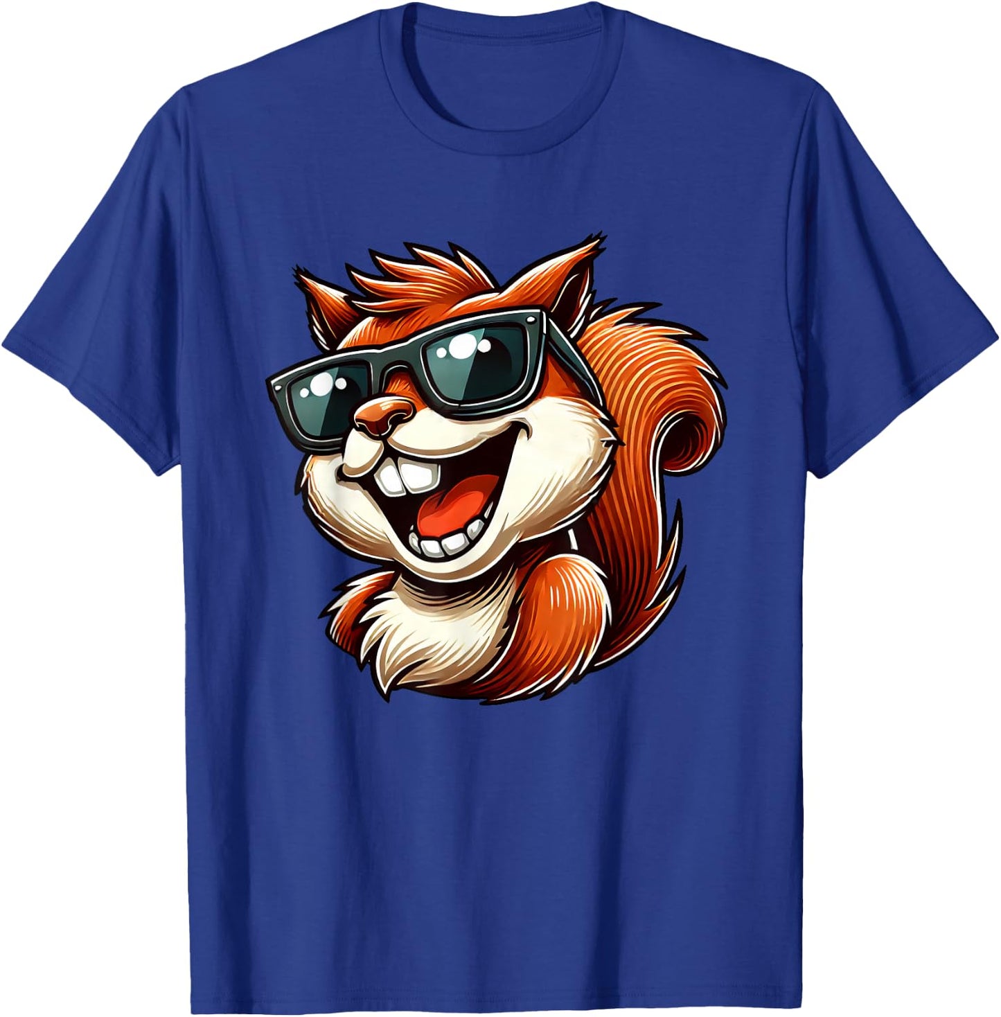 Cool Squirrel with Sunglasses Laughing Fun T-Shirt - T-Shirt | Royal
