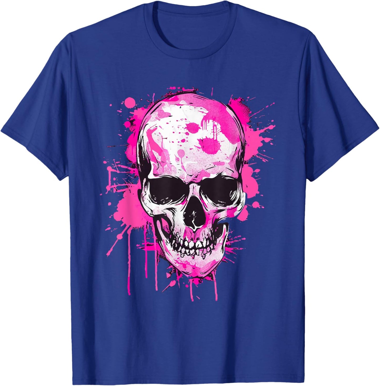 Skeleton Skull Biker Rocker Skull Punk Rock , black T-Shirt - T-Shirt | Royal