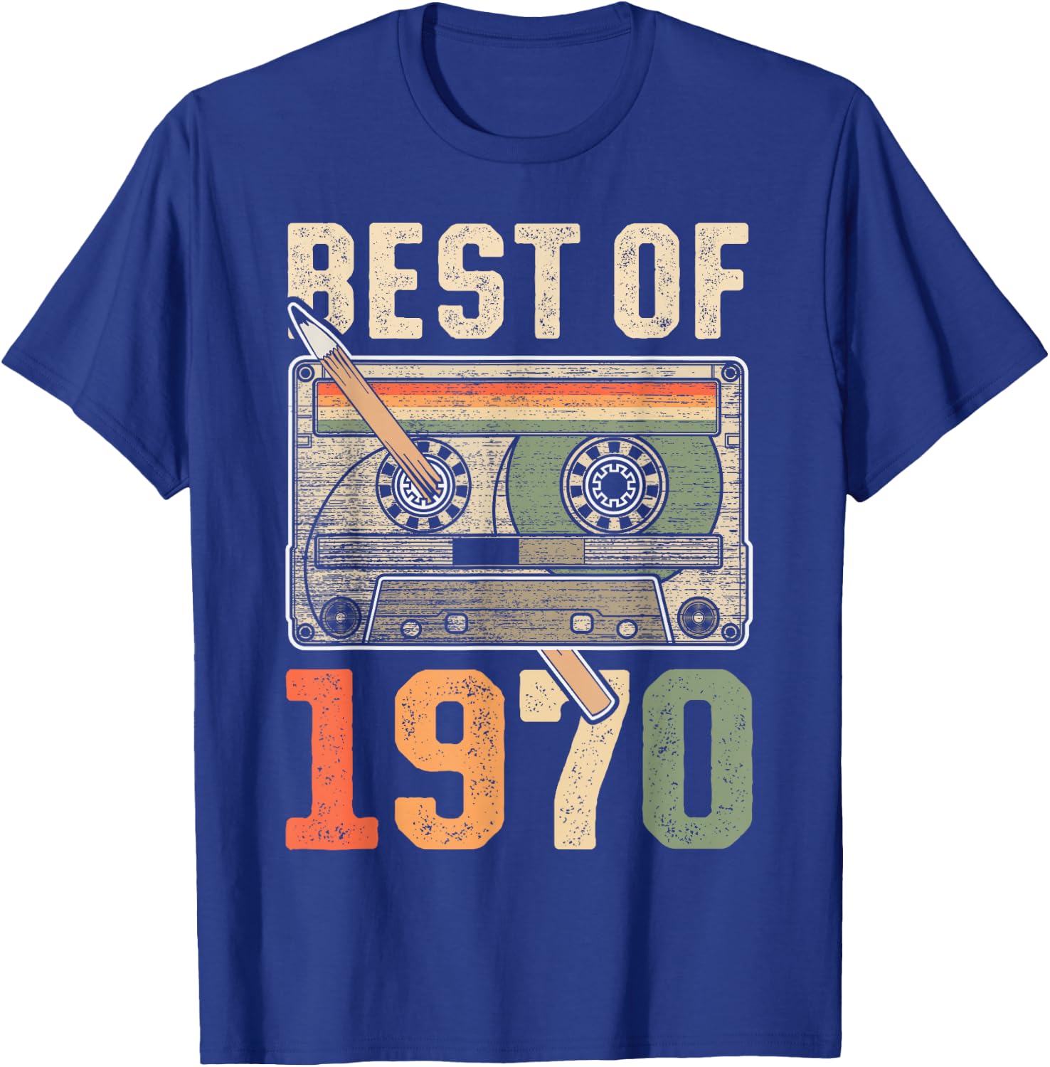 Best of 1970 Old Cassette 56th Birthday Retro T-Shirt - T-Shirt | Royal