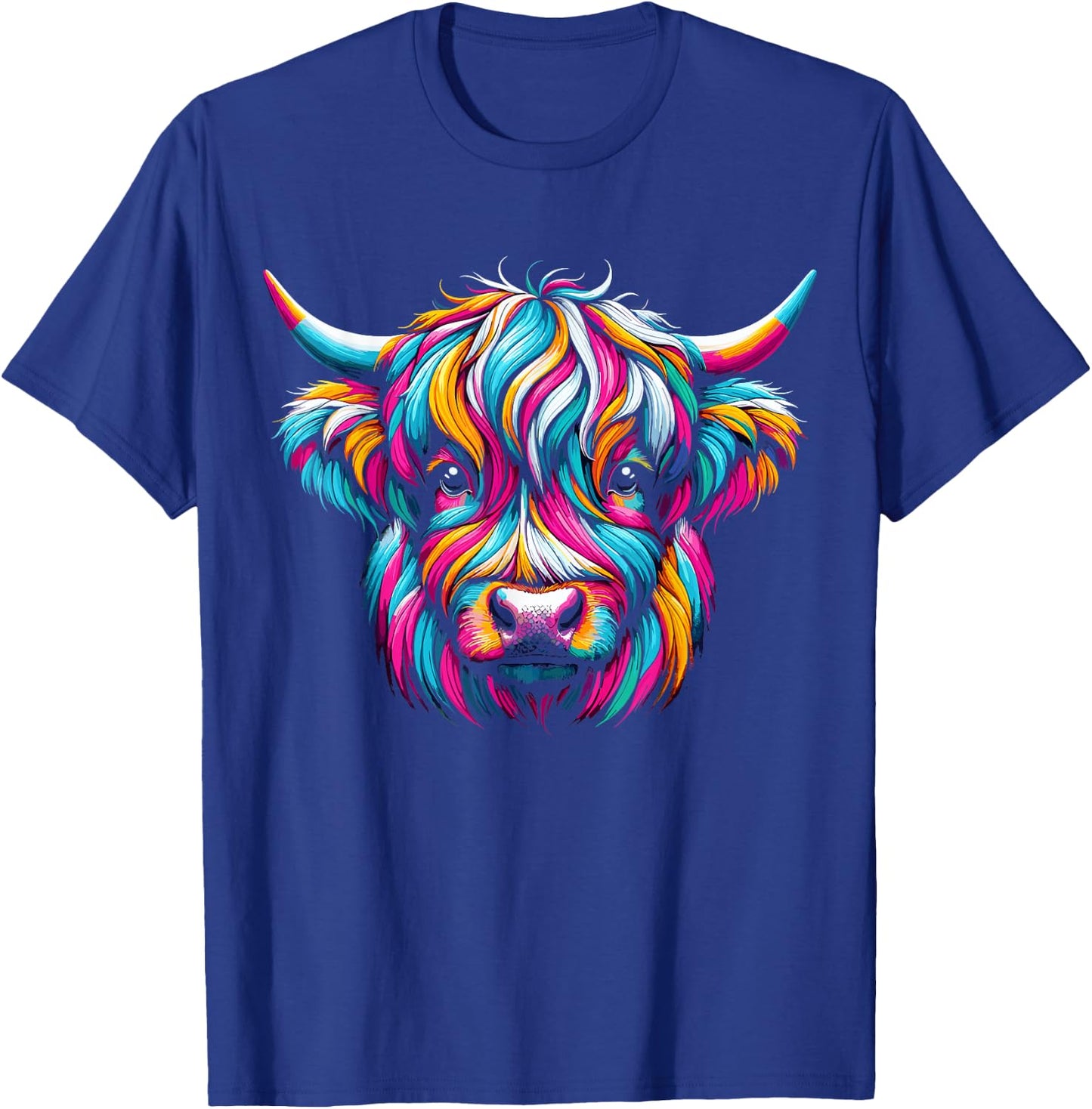 Cute Colorful Highland Cow Lover T-Shirt - T-Shirt | Royal