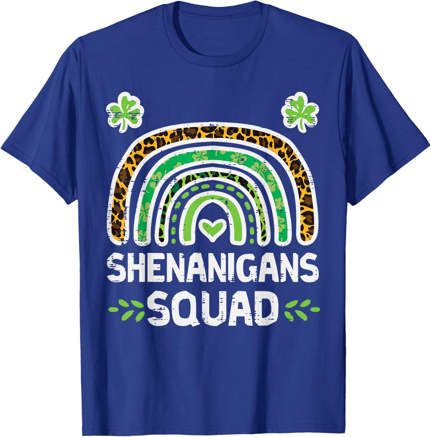 St Patricks Shenanigans Squad Leopard Rainbow Men Women Kids T-Shirt - T-Shirt | Royal