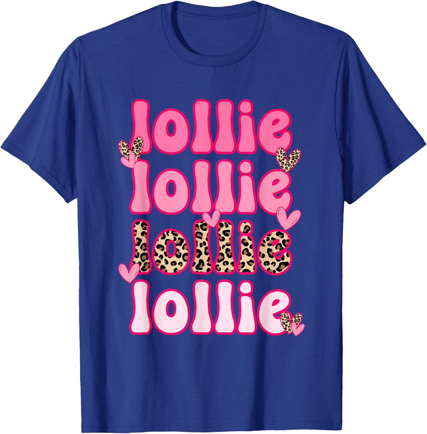 Leopard Groovy Lollie Valentine's Day Women Valentine T-Shirt - T-Shirt | Royal