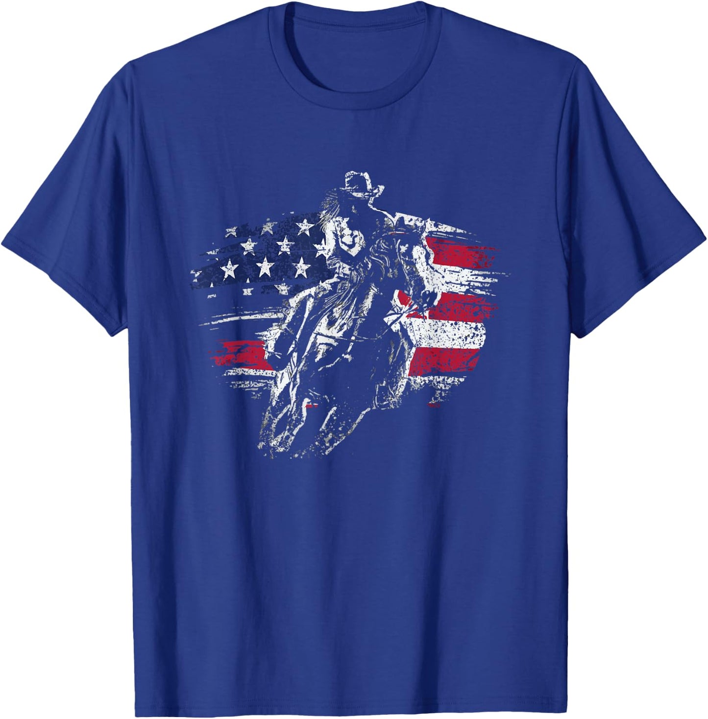 Patriotic Cowboy Rodeo Western Texas Cowboy T-Shirt - T-Shirt | Royal