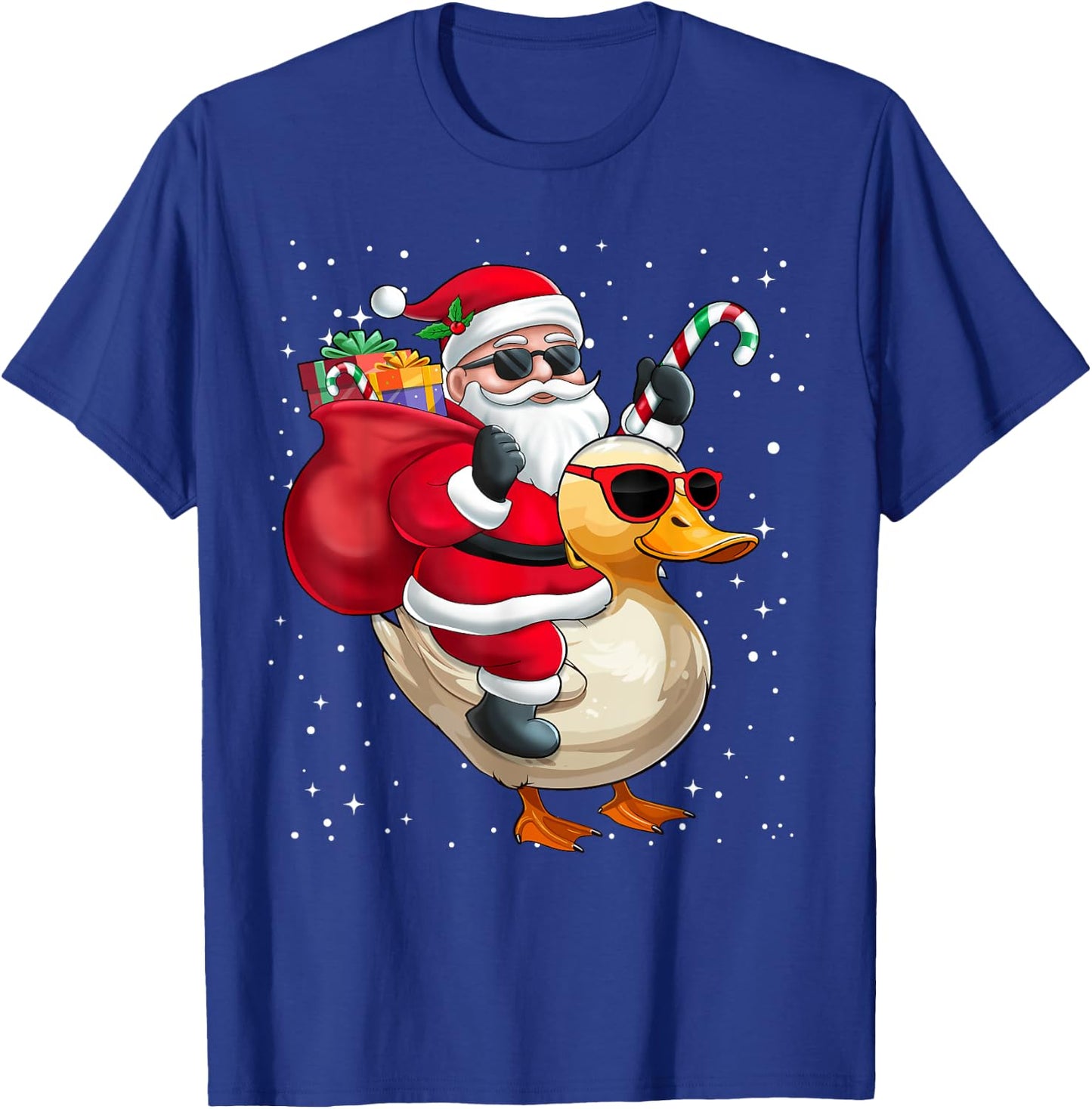 Santa Claus Riding A Duck Christmas Boy Girl Kids T-Shirt - T-Shirt | Royal