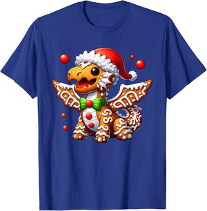 Funny Gingerbread Man Dragon Christmas Kids T-Shirt - T-Shirt | Royal