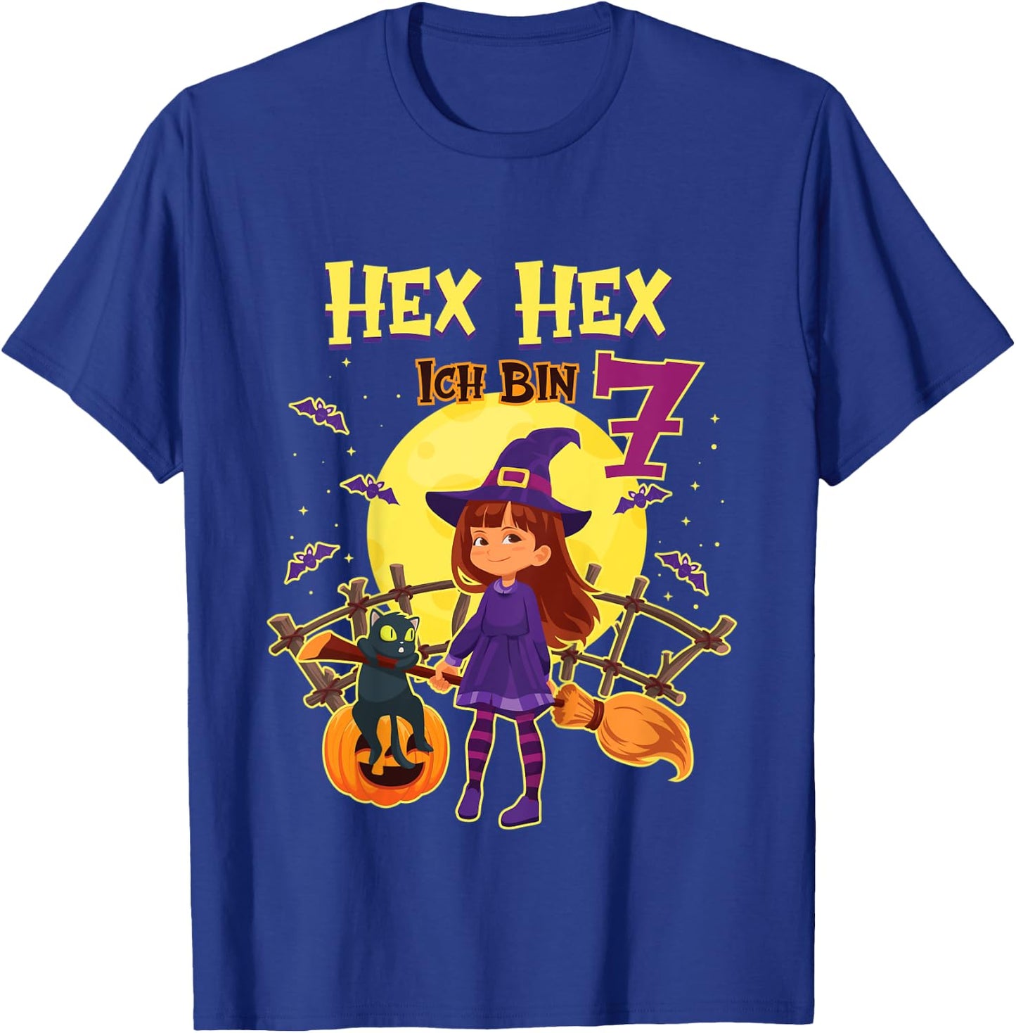 Kinder Hex Hex Ich Bin 7 Jahre Alt Geburtstagsshirt Hexe Geburtstag T-Shirt - T-Shirt | Royal