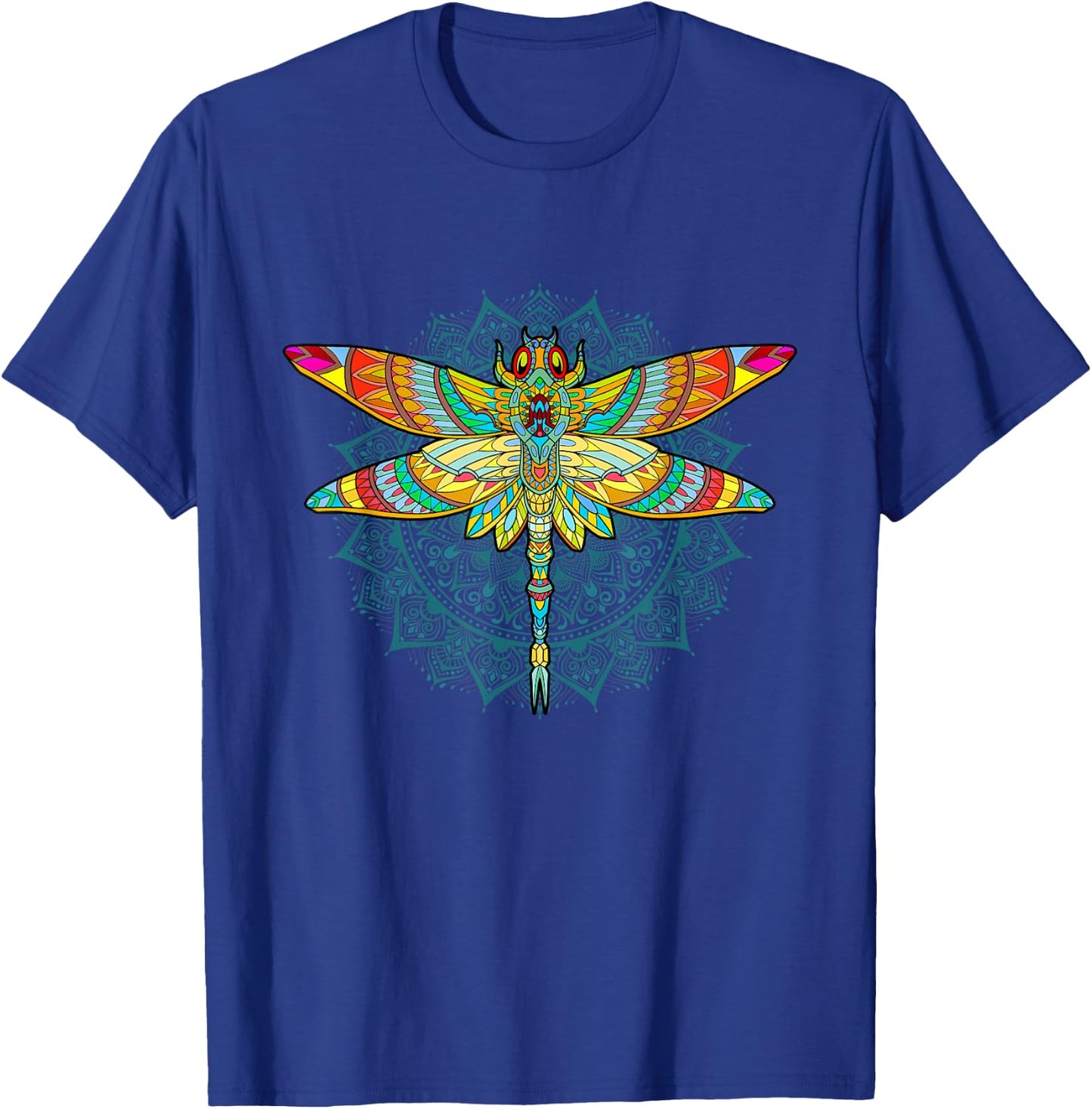 Mandala Dragonfly - Lotus Flower Insect Lover Entomologist T-Shirt - T-Shirt | Royal