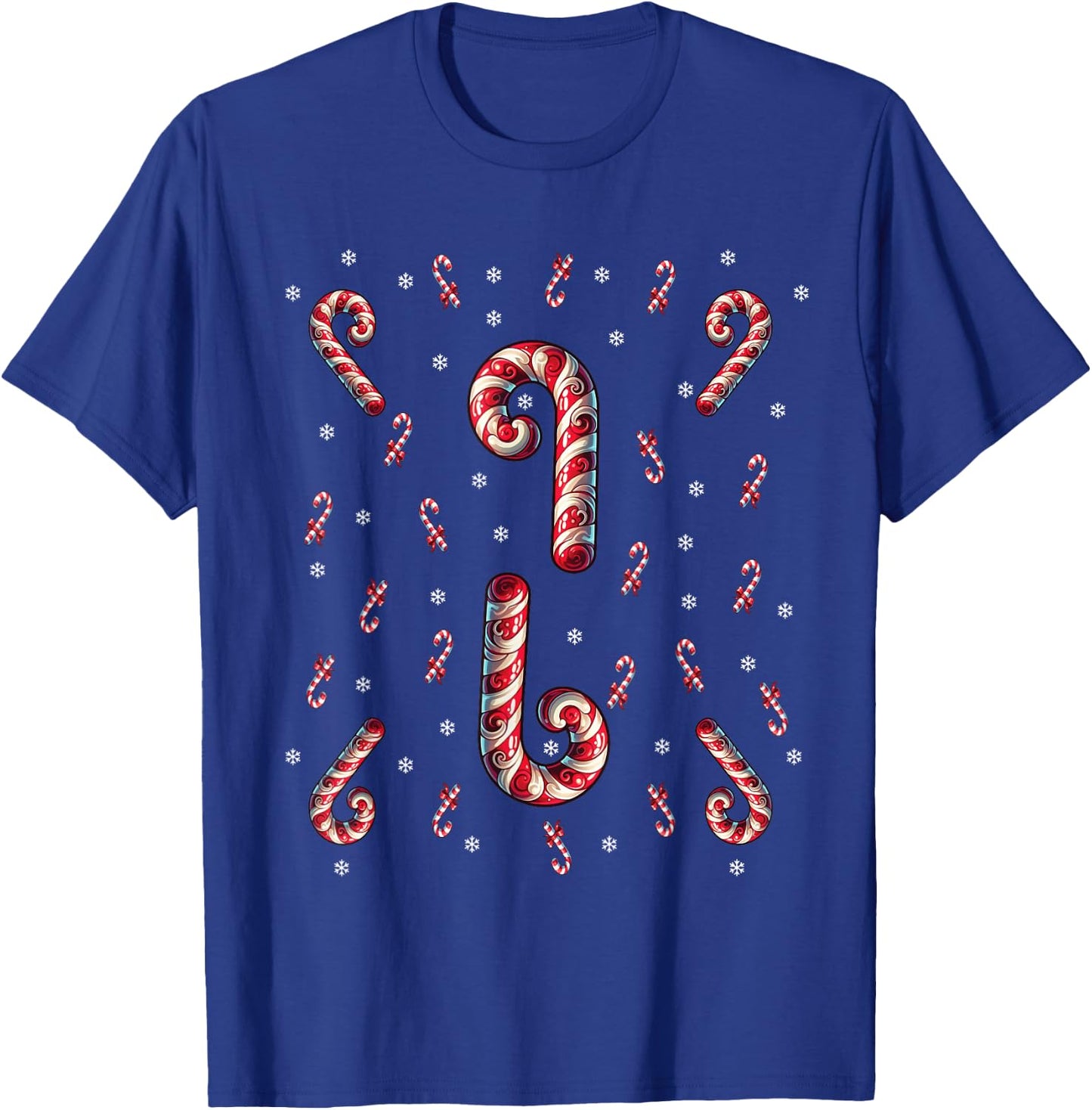 Red And White Candy Cane Santa Christmas Xmas Lights T-Shirt - T-Shirt | Royal