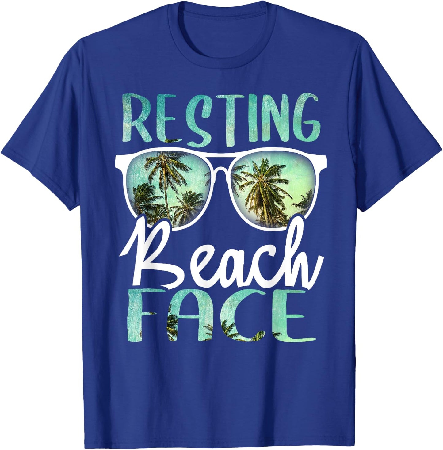 Resting Beach Face Vintage Retro Funny Beach Vacation Women T-Shirt - T-Shirt | Royal