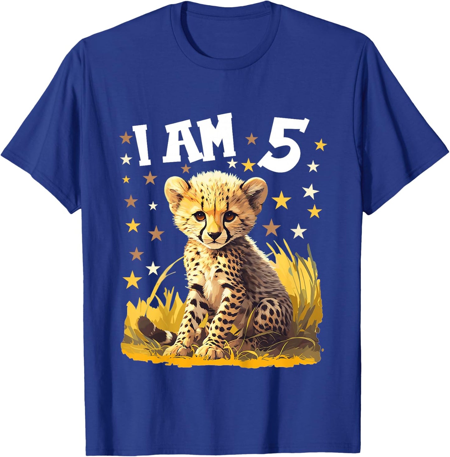 5 Years old 5 birthday Cheetahs Boy Girl Cheetah T-Shirt - T-Shirt | Royal