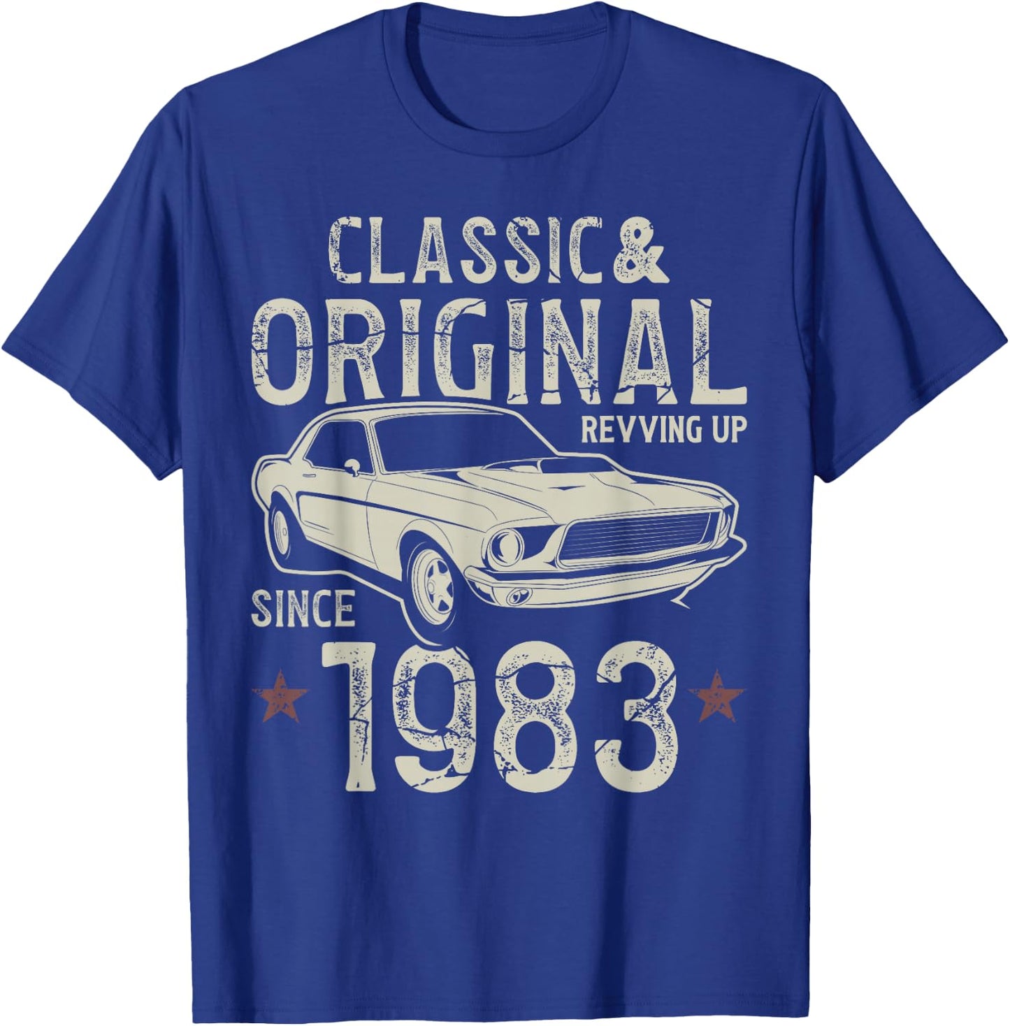 43e anniversaire 1983 Voiture classique T-Shirt - T-Shirt | Royal