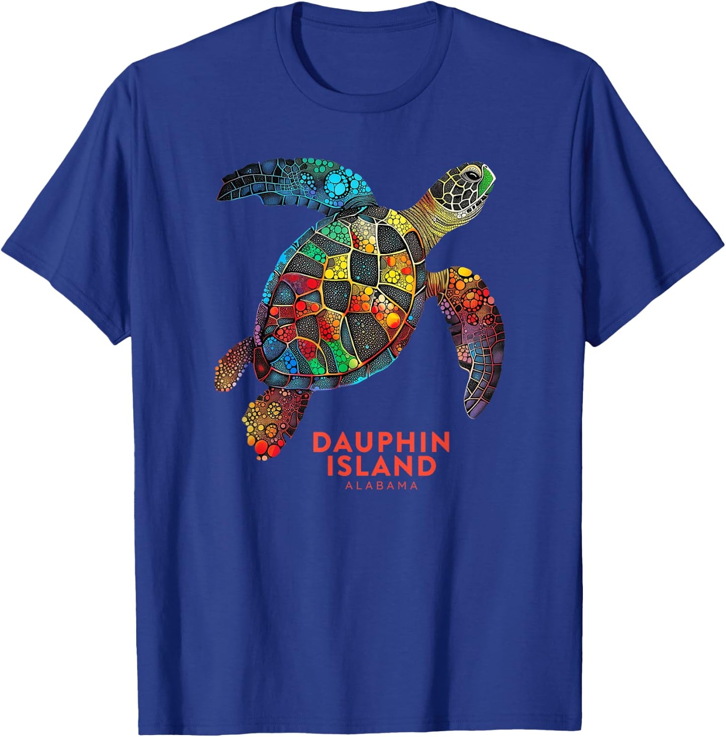 Dauphin Island Alabama Summer Vacation Sea Turtle Vintage Men Women T-Shirt - T-Shirt | Royal