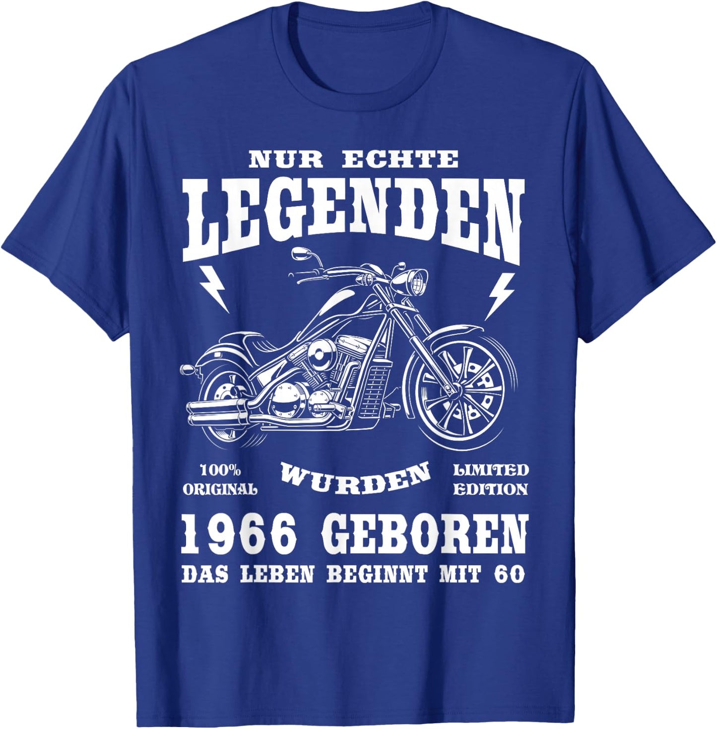 60 Geburtstag Mann Biker Geschenk Motorrad Chopper 1966 T-Shirt - T-Shirt | Royal