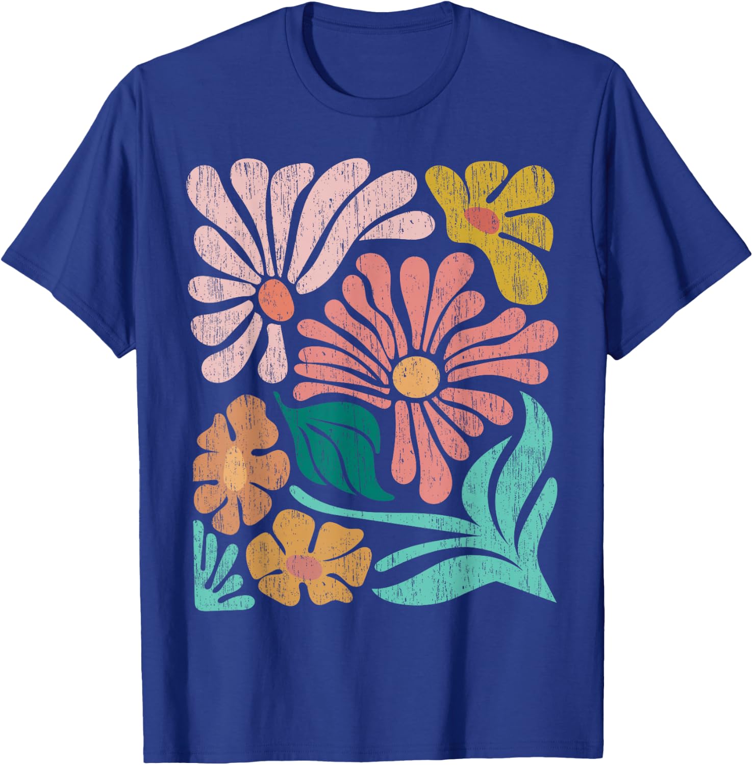 Retro Boho Wildflower Graphic T-Shirt - T-Shirt | Royal