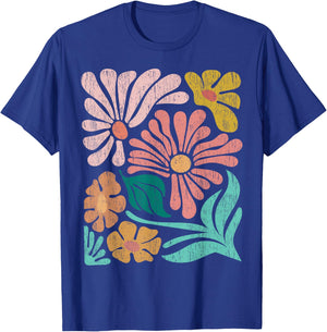 Retro Boho Wildflower Graphic T-Shirt - T-Shirt | Royal