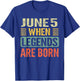 Legends are Born On June 5th Vintage Birthday Jun 5 T-Shirt - T-Shirt | Royal
