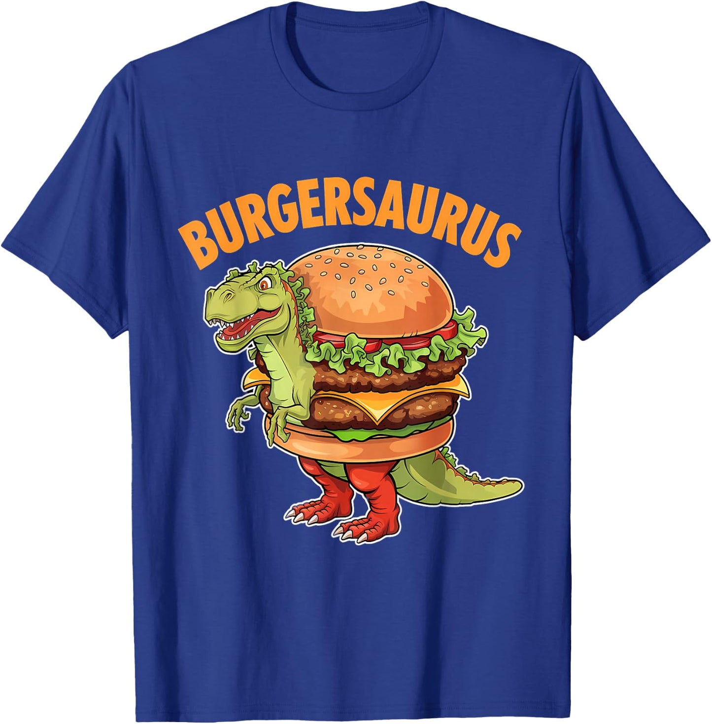 Dinosaur Burger T-Rex Fast Food Funny Burger Dino T-Shirt - T-Shirt | Royal