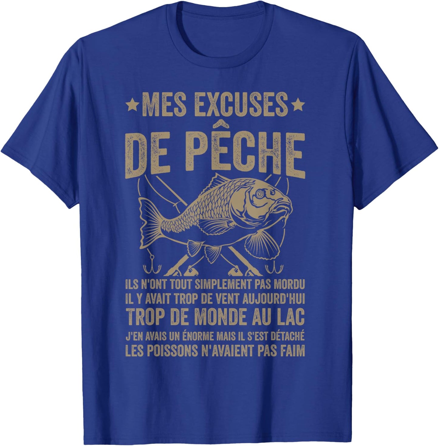 Funny Fisherman My Apologies Fishing , Black, S T-Shirt - T-Shirt | Royal