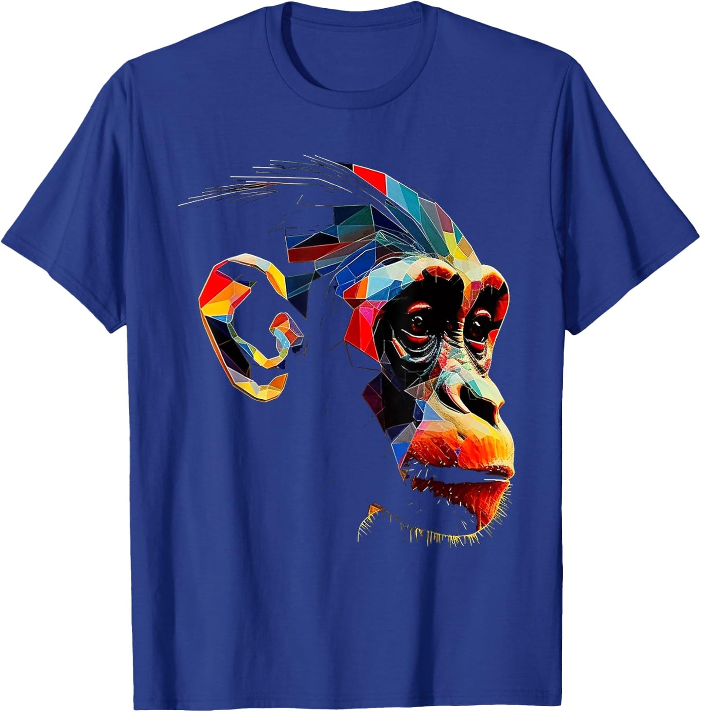 Monkey Zoo Colourful Monkey Face Polygon Animal Motif Monkey T-Shirt - T-Shirt | Royal