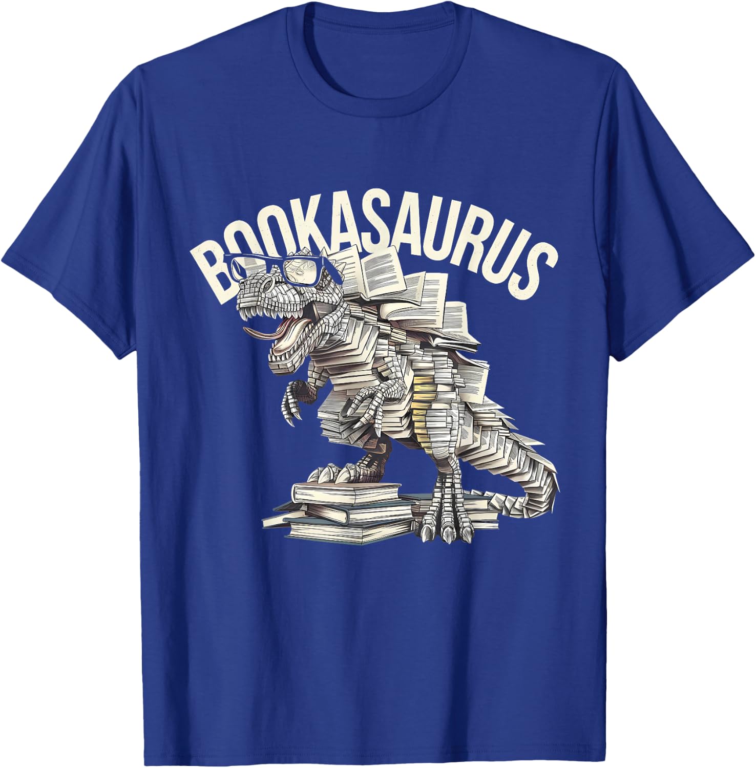 Book Dinosaur Bookworm T-Rex Dino Reading Books Funny Book T-Shirt - T-Shirt | Royal