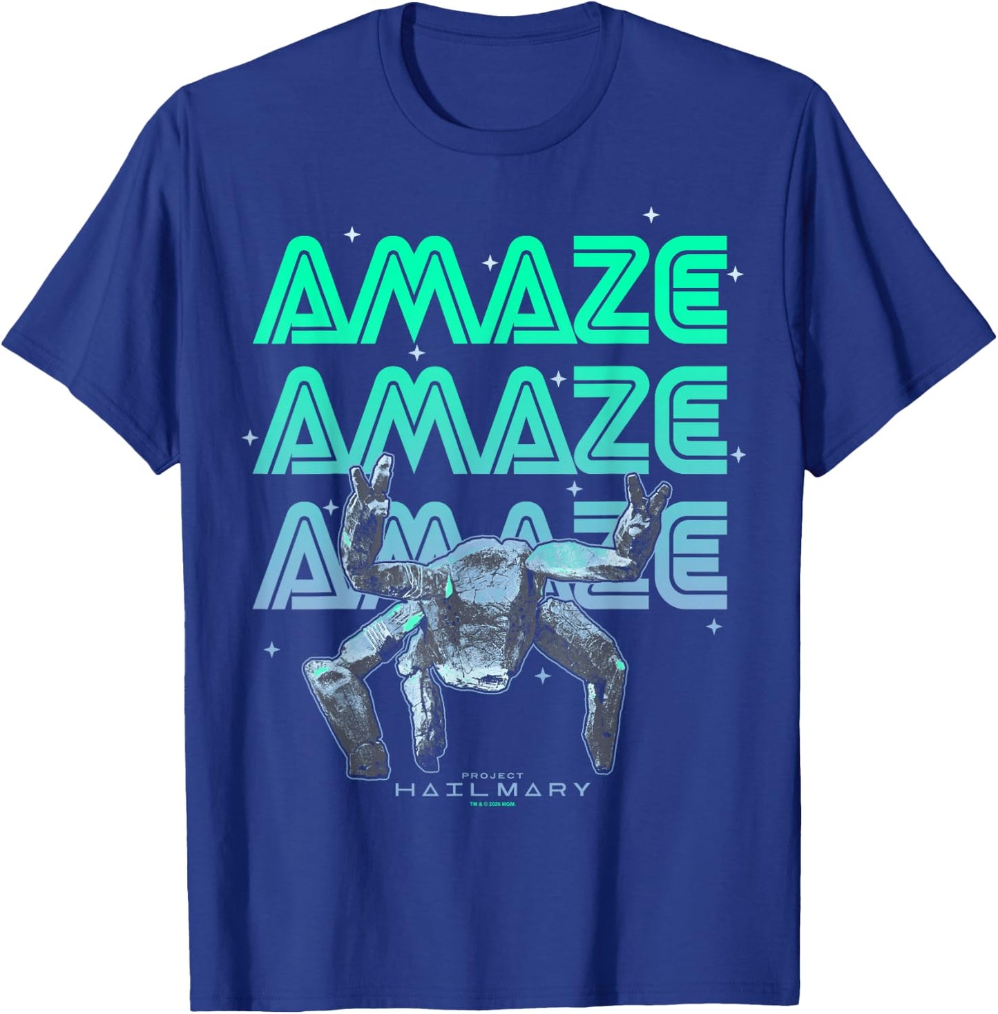 Project Hail Mary Amazing Rocky The Alien Neon Portrait T-Shirt - T-Shirt | Royal