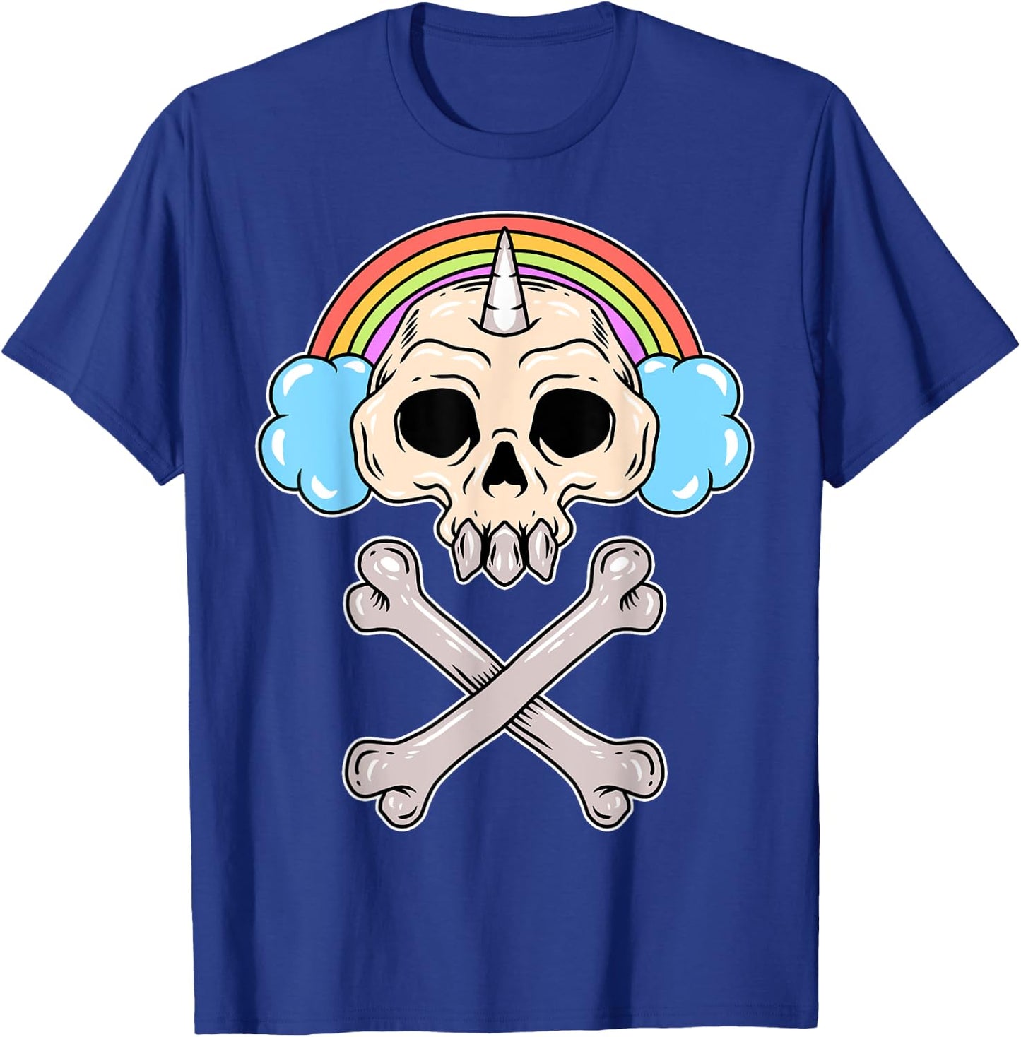 Rainbow Cloud Gamer Girl Gaming Cute Unicorn Skull T-Shirt - T-Shirt | Royal