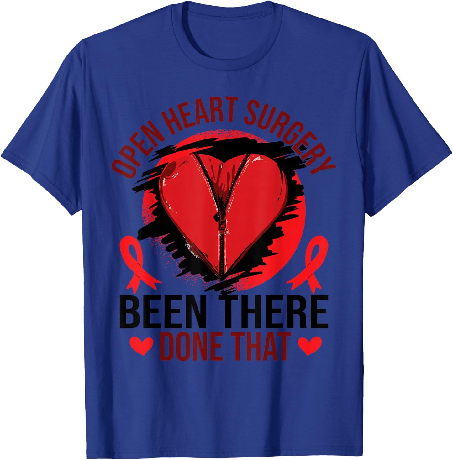 Heart Disease Awareness | Open Heart Surgery T-Shirt - T-Shirt | Royal