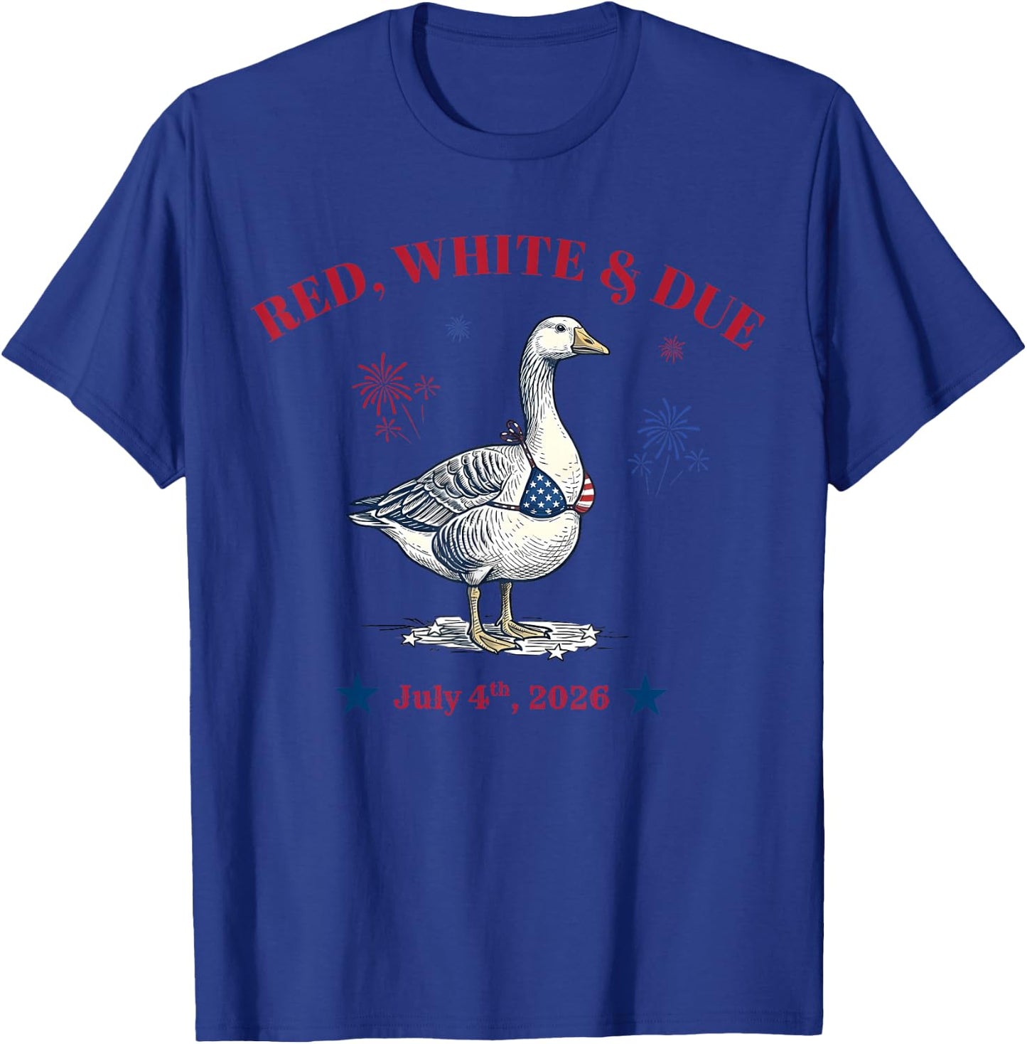 Red White and Due Silly Goose Summer Pregnant 4th of July T-Shirt - T-Shirt | Royal