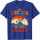 Cat Dad Man The Myth The Snack Dealer Fist Bump Retro T-Shirt - T-Shirt | Royal