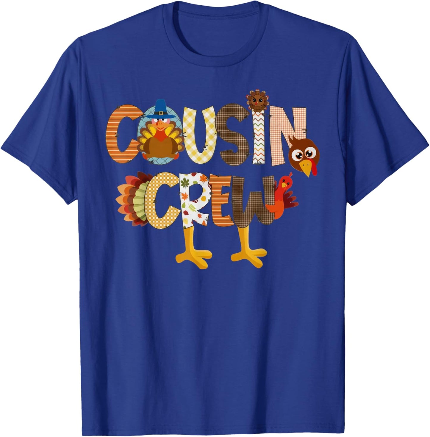 Cousin Crew Thanksgiving Family Matching Turkey Toddler Kids T-Shirt - T-Shirt | Royal