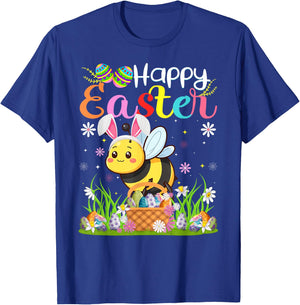 Bees Happy Easter Egg Hunt Bunny Ear Bees Easter T-Shirt - T-Shirt | Royal